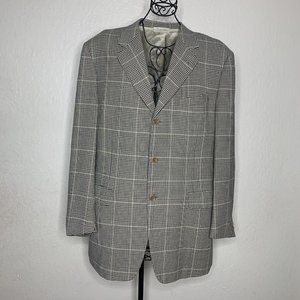 CANALI PROPOSTA Beige Black Wool Glen Plaid Blazer Sport Coat Men’s SZ 44 ITALY